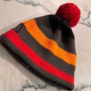 Obermeyer Kids Beanie with Red Pom Pom